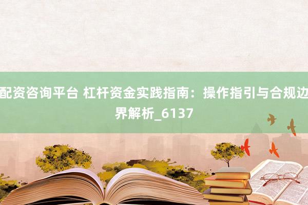 配资咨询平台 杠杆资金实践指南：操作指引与合规边界解析_6137