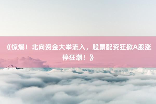 《惊爆！北向资金大举流入，股票配资狂掀A股涨停狂潮！》
