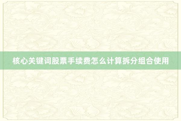 核心关键词股票手续费怎么计算拆分组合使用