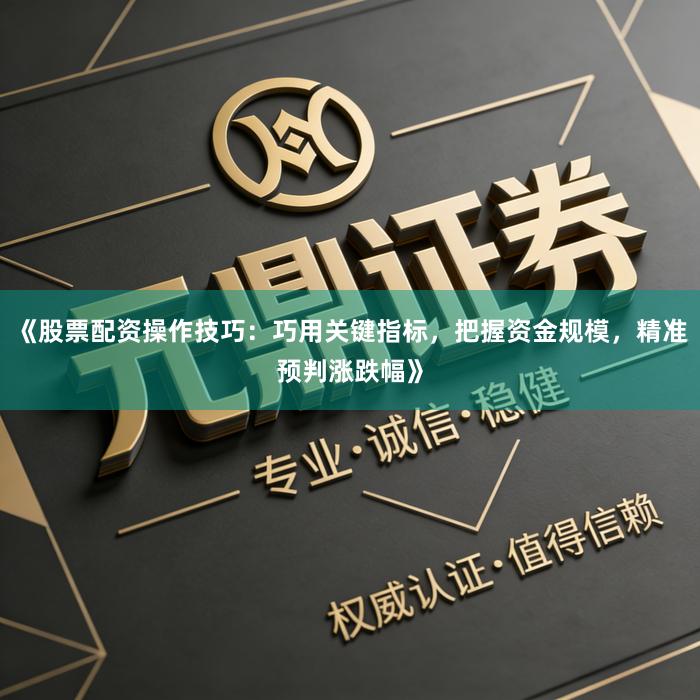 《股票配资操作技巧：巧用关键指标，把握资金规模，精准预判涨跌幅》